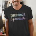 Everything Is Figureoutable Teacher Motivational - -Adults Small Short Sleeve Crew Collar Modern Fun Vacation Cotton Polyester Machine Wash Men's V-Neck T-Shirt, funny gift Everything Is Figureoutable Teacher Motivational - -Adults Small Short Sleeve Crew Collar Modern Fun Vacation Cotton Polyester Machine Wash Men's V-Neck T-Shirt, funny gift