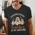 Exhausted Daycare Teacher Is My Costume Halloween Ghost Fun For Men Women Men's V-Neck T-Shirt, funny gift Exhausted Daycare Teacher Is My Costume Halloween Ghost Fun For Men Women Men's V-Neck T-Shirt, funny gift
