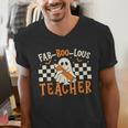 Fab Boo Lous Teacher Retro Ghost Spooky Halloween Costume Men's V-Neck T-Shirt, funny gift Fab Boo Lous Teacher Retro Ghost Spooky Halloween Costume Men's V-Neck T-Shirt, funny gift