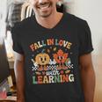 Fall In Love With Learning Shirt Autumn Thanksgiving Teacher Men's V-Neck T-Shirt, funny gift Fall In Love With Learning Shirt Autumn Thanksgiving Teacher Men's V-Neck T-Shirt, funny gift