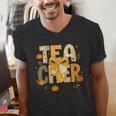 Fall Teacher Pumpkin Coquette Bow Autumn Classroom Men's V-Neck T-Shirt, funny gift Fall Teacher Pumpkin Coquette Bow Autumn Classroom Men's V-Neck T-Shirt, funny gift