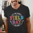 Field Day 2024 Let The Games Begin Teacher Kids Girls Boys Men's V-Neck T-Shirt, funny gift Field Day 2024 Let The Games Begin Teacher Kids Girls Boys Men's V-Neck T-Shirt, funny gift