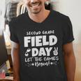 Field Day Second 2nd Grade Orange 2025 Boy Girl Teacher Men's V-Neck T-Shirt, 2nd Grade Teacher Shirts, funny gift Field Day Second 2nd Grade Orange 2025 Boy Girl Teacher Men's V-Neck T-Shirt, 2nd Grade Teacher Shirts, funny gift