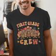 First Grade Crew Thanksgiving Fall Teacher 1st Grade Team Men's V-Neck T-Shirt, First Grade Teacher Shirts, funny gift First Grade Crew Thanksgiving Fall Teacher 1st Grade Team Men's V-Neck T-Shirt, First Grade Teacher Shirts, funny gift