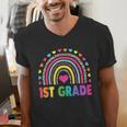 First Grade Rainbow Girls Boys Teacher Team 1st Grade Squad Men's V-Neck T-Shirt, First Grade Teacher Shirts, funny gift First Grade Rainbow Girls Boys Teacher Team 1st Grade Squad Men's V-Neck T-Shirt, First Grade Teacher Shirts, funny gift