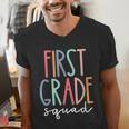First Grade Squad 1st Grade Teacher Crew Back To School Team Men's V-Neck T-Shirt, First Grade Teacher Shirts, funny gift