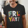 Fri Yay Teacher Happy Friday Friyay Weekend Back To School Men's V-Neck T-Shirt, funny gift Fri Yay Teacher Happy Friday Friyay Weekend Back To School Men's V-Neck T-Shirt, funny gift