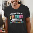 Fun University Of I'm Done Class Of 2025 Teacher Retirement Men's V-Neck T-Shirt, funny gift Fun University Of I'm Done Class Of 2025 Teacher Retirement Men's V-Neck T-Shirt, funny gift