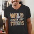 Fun Zoo Animal Print Teacher Shirts Wild About My Students Men's V-Neck T-Shirt, funny gift Fun Zoo Animal Print Teacher Shirts Wild About My Students Men's V-Neck T-Shirt, funny gift