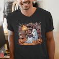 Ghost Book Reading Halloween Books Lover Teacher Men's V-Neck T-Shirt, funny gift Ghost Book Reading Halloween Books Lover Teacher Men's V-Neck T-Shirt, funny gift