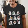 Ghost Reading Teacher Halloween Costume Librarian Book Lover Men's V-Neck T-Shirt, funny gift Ghost Reading Teacher Halloween Costume Librarian Book Lover Men's V-Neck T-Shirt, funny gift