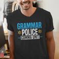 Grammar Police Comma Unit English Teacher Grammar Teacher For Men Women Men's V-Neck T-Shirt, English Teacher Shirts, funny gift