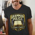 Grammar Police To Serve And Correct English Teacher Men's V-Neck T-Shirt, English Teacher Shirts, funny gift