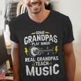 Some Grandpas Play Bingo Real Grandpas Teach Music Teacher Men's V-Neck T-Shirt, funny gift