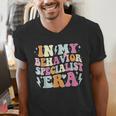 Groovy In My Behavior Specialist Era Behavior Teachers Men's V-Neck T-Shirt, funny gift