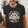 Groovy Retro Lets Learn Today Teacher Student Back To School Men's V-Neck T-Shirt, Groovy Teacher Shirts, funny gift Groovy Retro Lets Learn Today Teacher Student Back To School Men's V-Neck T-Shirt, Groovy Teacher Shirts, funny gift