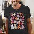 Groovy In My Spooky Teacher Era Halloween Party Boo Men's V-Neck T-Shirt, Groovy Teacher Shirts, funny gift Groovy In My Spooky Teacher Era Halloween Party Boo Men's V-Neck T-Shirt, Groovy Teacher Shirts, funny gift