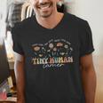 Groovy Tiny Human Tamer Floral Kindergarten Teacher Men's V-Neck T-Shirt, Groovy Teacher Shirts, funny gift Groovy Tiny Human Tamer Floral Kindergarten Teacher Men's V-Neck T-Shirt, Groovy Teacher Shirts, funny gift