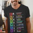 Growth Mindset Positive Motivational Classroom Teacher Learn Men's V-Neck T-Shirt, funny gift Growth Mindset Positive Motivational Classroom Teacher Learn Men's V-Neck T-Shirt, funny gift