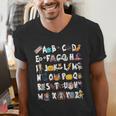 Halloween Alphabet ABCs Learning Kindergarten Teacher Men Women Kids Men's V-Neck T-Shirt, funny gift Halloween Alphabet ABCs Learning Kindergarten Teacher Men Women Kids Men's V-Neck T-Shirt, funny gift