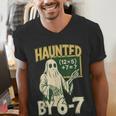 Halloween Costume Haunted By 67 Ghost Math Teacher Professor Men's V-Neck T-Shirt, funny gift Halloween Costume Haunted By 67 Ghost Math Teacher Professor Men's V-Neck T-Shirt, funny gift