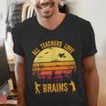 Halloween Costume Teacher Love Brains Zombie Men's V-Neck T-Shirt, funny gift Halloween Costume Teacher Love Brains Zombie Men's V-Neck T-Shirt, funny gift