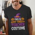 Halloween Costumes For Teachers Tired Teacher Costume Tee Men's V-Neck T-Shirt, funny gift