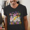 Halloween Floral Ghost Teacher Are You Falloween Directions Men's V-Neck T-Shirt, funny gift