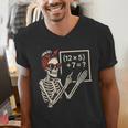 Halloween Math Teacher Skeleton Six Seven Meme Brainrot Men's V-Neck T-Shirt, funny gift Halloween Math Teacher Skeleton Six Seven Meme Brainrot Men's V-Neck T-Shirt, funny gift