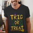 Halloween Math Teacher Trig Or Treat Student School College Men's V-Neck T-Shirt, funny gift