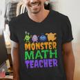 Halloween Monster Math Teacher Men Women Men's V-Neck T-Shirt, funny gift Halloween Monster Math Teacher Men Women Men's V-Neck T-Shirt, funny gift