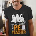 Halloween PE Teacher Shirt Can't Scare Me Men's V-Neck T-Shirt, Pe Teacher Shirts, funny gift