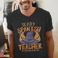 Halloween Scary Spanish Teacher No Costume Required For Men Women Men's V-Neck T-Shirt, funny gift Halloween Scary Spanish Teacher No Costume Required For Men Women Men's V-Neck T-Shirt, funny gift