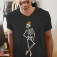 Halloween Skeleton Tap Dance Ballet Dance Teacher Men's V-Neck T-Shirt, funny gift