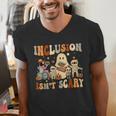 Halloween SLP Sped Teacher Groovy Inclusion Isn't Scary Men's V-Neck T-Shirt, Groovy Teacher Shirts, funny gift Halloween SLP Sped Teacher Groovy Inclusion Isn't Scary Men's V-Neck T-Shirt, Groovy Teacher Shirts, funny gift