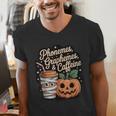 Halloween Teacher Phonemes Graphemes Caffeine Coffee Lover Men's V-Neck T-Shirt, funny gift Halloween Teacher Phonemes Graphemes Caffeine Coffee Lover Men's V-Neck T-Shirt, funny gift