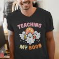 Halloween Teacher Teaching My Boos Costume Teacher Men Women Men's V-Neck T-Shirt, funny gift