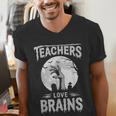 Halloween Teacher Tshirts Zombie Teachers Love Brains Men's V-Neck T-Shirt, funny gift Halloween Teacher Tshirts Zombie Teachers Love Brains Men's V-Neck T-Shirt, funny gift