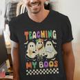 Halloween Teaching My Boos Cute Ghost Teacher Life Costume Men's V-Neck T-Shirt, funny gift Halloween Teaching My Boos Cute Ghost Teacher Life Costume Men's V-Neck T-Shirt, funny gift