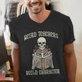 Halloween Weird Teachers Build Character Costume Men Women Men's V-Neck T-Shirt, funny gift
