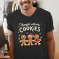 Hangin With My Cookies Gingerbread Christmas Teacher Men's V-Neck T-Shirt, funny gift Hangin With My Cookies Gingerbread Christmas Teacher Men's V-Neck T-Shirt, funny gift