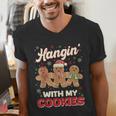 Hangin With My Cookies Gingerbread Man Xmas Teacher Men's V-Neck T-Shirt, funny gift Hangin With My Cookies Gingerbread Man Xmas Teacher Men's V-Neck T-Shirt, funny gift