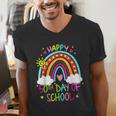 Happy 50th Days Of School Rainbow Teacher 50 Days Smarter Men's V-Neck T-Shirt, funny gift Happy 50th Days Of School Rainbow Teacher 50 Days Smarter Men's V-Neck T-Shirt, funny gift