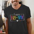 Happy Fri-Yay Fri Yay Teacher Student Friday Weekend Men's V-Neck T-Shirt, funny gift Happy Fri-Yay Fri Yay Teacher Student Friday Weekend Men's V-Neck T-Shirt, funny gift