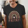 Happy Fri-Yay Friday Lovers Fun Teacher Leopard Rainbow Men Women Girls Kids Men's V-Neck T-Shirt, funny gift Happy Fri-Yay Friday Lovers Fun Teacher Leopard Rainbow Men Women Girls Kids Men's V-Neck T-Shirt, funny gift