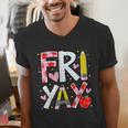 Happy Fri-Yay Teacher Back To School Friday Lovers Men's V-Neck T-Shirt, funny gift Happy Fri-Yay Teacher Back To School Friday Lovers Men's V-Neck T-Shirt, funny gift