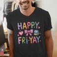 Happy Fri-Yay Teacher Fry Yay Friday Weekend Cute Fri-Yay Men's V-Neck T-Shirt, funny gift Happy Fri-Yay Teacher Fry Yay Friday Weekend Cute Fri-Yay Men's V-Neck T-Shirt, funny gift