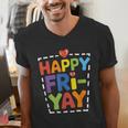 Happy Fri-Yay Teacher Life Weekend Pun Happy Friday Men's V-Neck T-Shirt, funny gift Happy Fri-Yay Teacher Life Weekend Pun Happy Friday Men's V-Neck T-Shirt, funny gift