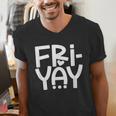 Happy Friyay Teacher Shirt Cute Teacher Fashion Fri-Yay Men's V-Neck T-Shirt, funny gift