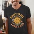 Happy To See Your Face Retro Happy Teacher Back To School Men's V-Neck T-Shirt, funny gift Happy To See Your Face Retro Happy Teacher Back To School Men's V-Neck T-Shirt, funny gift